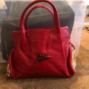 Burberry red handbag